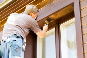 a home’s exterior being repainted